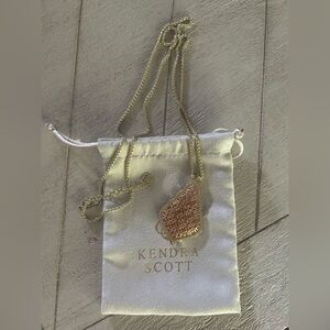 Kendra Scott Gold Necklace with Rose Gold Pendant